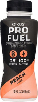 Oikos Pro Fuel Dairy Drink Caffeinated & Cultured Peach - 10 Fl