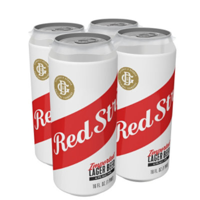 Red Stripe Lager Beer Cans - 4-16 Fl. Oz. - Image 1