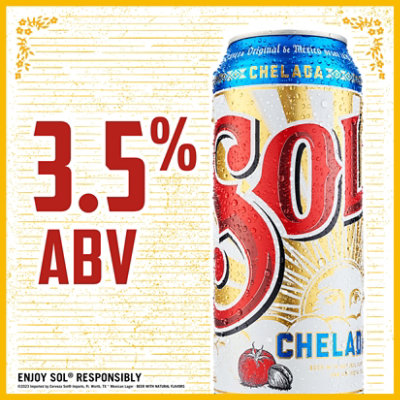 Sol Chelada Chelada Beer 3.5% ABV Cans - 4-16 Fl. Oz. - Image 3
