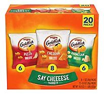 Goldfish Say Cheese Variety Pack with Cheddar Pizza and Parmesan Crackers Snack Packs - 20 Count