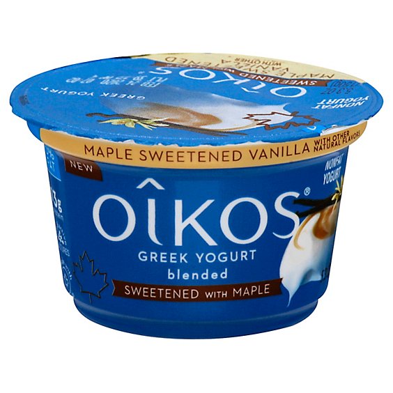 Oikos Greek Yogurt Nonfat Maple Sweetened Vanilla - 5.3 Oz