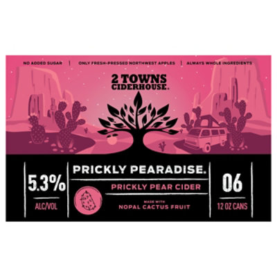 2 Towns Ciderhouse Prickly Pearadise In Cans - 6-12 Fl. Oz. - Image 2