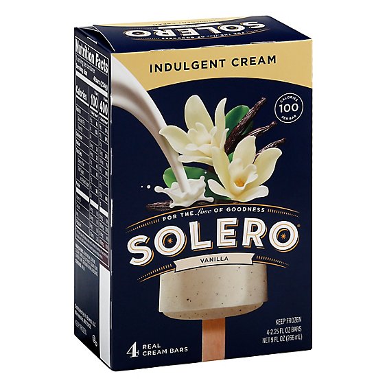 Solero Ice Cream Bars Vanilla - 4-2.25 Fl. Oz.