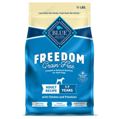 BLUE Freedom Dog Food Adult Grain Free Natural Chicken Recipe - 11 Lb