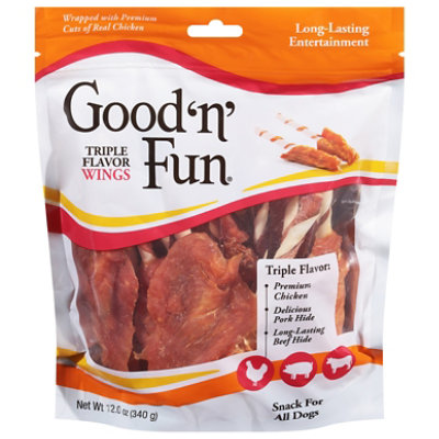 Good n Fun Dog Snacks Triple Flavor Wings - 12 Oz - Image 2