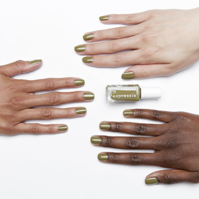 essie expressie quick dry nail polish vegan formula olive green Precious Cargo-go! - 0.33 Fl. Oz. - Image 2