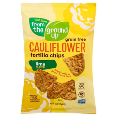 From The Ground Up Cauliflower Tortilla Chips Lime - 4.5 Oz - Image 3