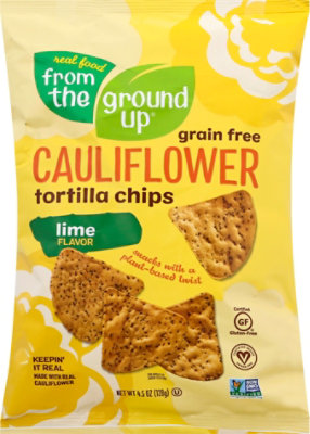 From The Ground Up Cauliflower Tortilla Chips Lime - 4.5 Oz - Image 2