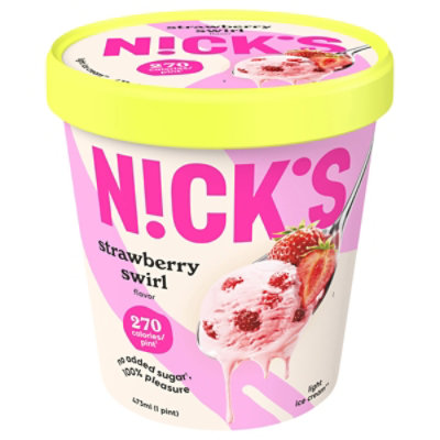 Nick's Strawberry Swirl Ice Cream - 16 Oz