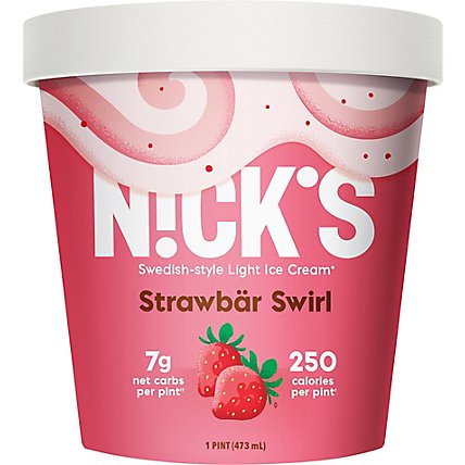 Nicks Strawbar Swirl Ice Cream - 16 Oz - Image 2
