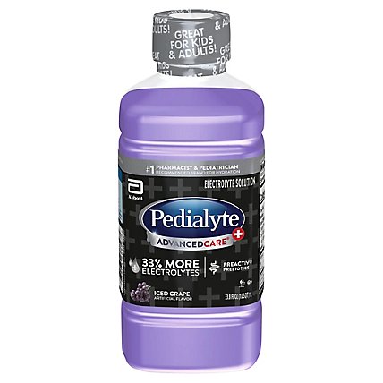 Pedialyte AdvancedCare Plus Electrolyte Solution Ready To Drink Iced Grape - 33.8 Fl. Oz. - Image 3