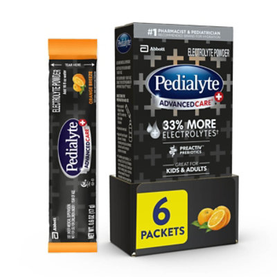 Pedialyte AdvancedCare Plus Electrolyte Powder Orange Breeze - 6-0.6 Oz - Image 1