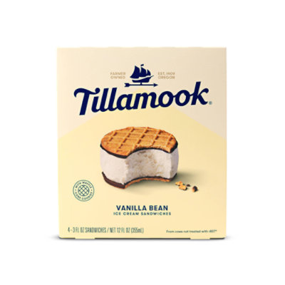 Tillamook Vanilla Bean Ice Cream Sandwiches 4 Count - 12 Oz