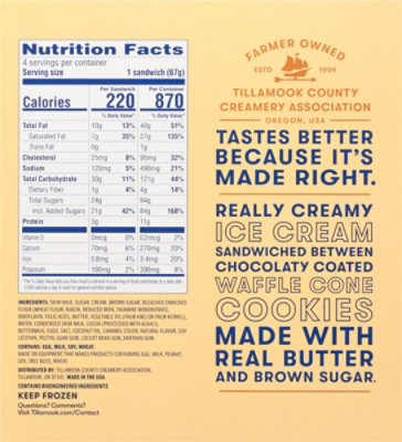 Tillamook Salted Caramel Ice Cream Sandwiches Individually Wrapped Multipack - 4-12 Oz - Image 7
