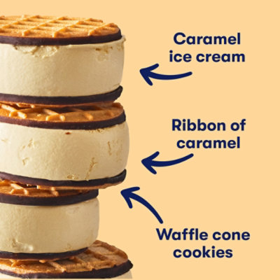 Tillamook Salted Caramel Ice Cream Sandwiches Individually Wrapped Multipack - 4-12 Oz - Image 2