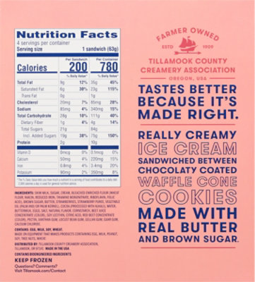 Tillamook Oregon Strawberry Ice Cream Sandwiches Individually Wrapped Multipack - 4-12 Oz - Image 7