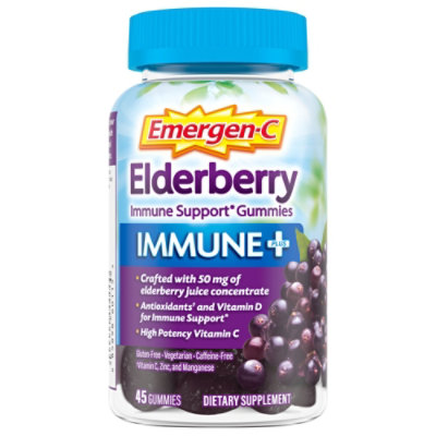 Emergen-C Immune Plus Gummies Elderberry - 45 Count - Image 2