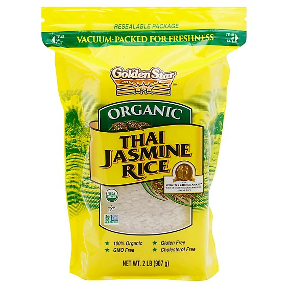 Golden Star Organic Rice Thai Jasmine - 2 Lb