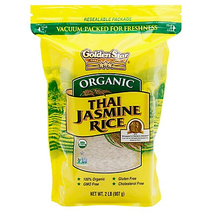 Golden Star Organic Rice Thai Jasmine - 2 Lb - Image 1