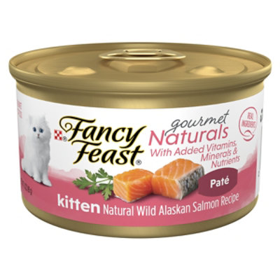 Fancy Feast Cat Food Wet Gourmet Naturals Wild Alaskan Salmon For Kitten - 3 Oz