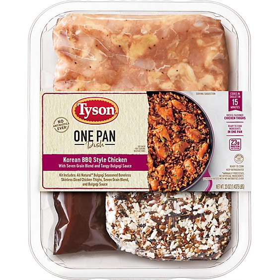 Tyson One Pan Dish Korean BBQ Style Chicken With Seven Grain Blend And Bulgogi Sauce - 23 Oz