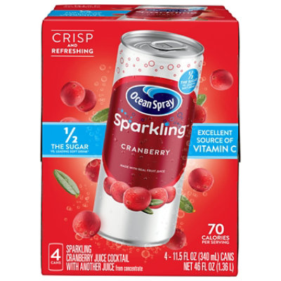 Ocean Spray Sparkling Juice Cocktail Cranberry - 4-11.5 Fl. Oz. - Image 1