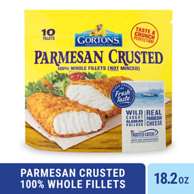 Gorton's Parmesan Crusted 100% Whole Breaded Fish Fillets Pouch - 10 Count - Image 1