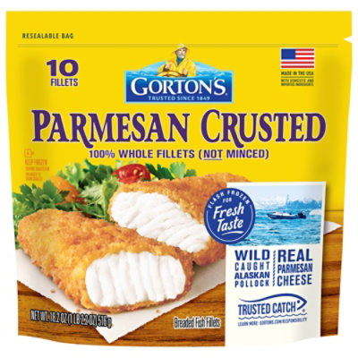 Gorton's Parmesan Crusted 100% Whole Breaded Fish Fillets Pouch - 10 Count - Image 3