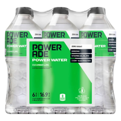 POWERADE Power Water Cucumber Lime - 6-16.9 Fl. Oz. - Image 1