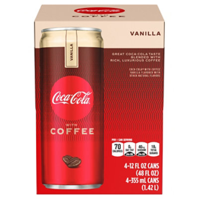 Coca-Cola Soda with Coffee Vanilla Cans - 4-12 Fl. Oz.