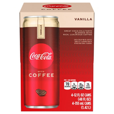 Coca-Cola Soda with Coffee Vanilla Cans - 4-12 Fl. Oz. - Albertsons