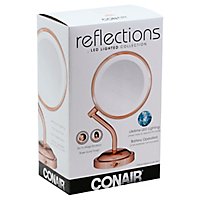 Conair Reflections Mirror Led Lighted Double Sided 1x/5x Magnification Rose Gold - Each - Image 1