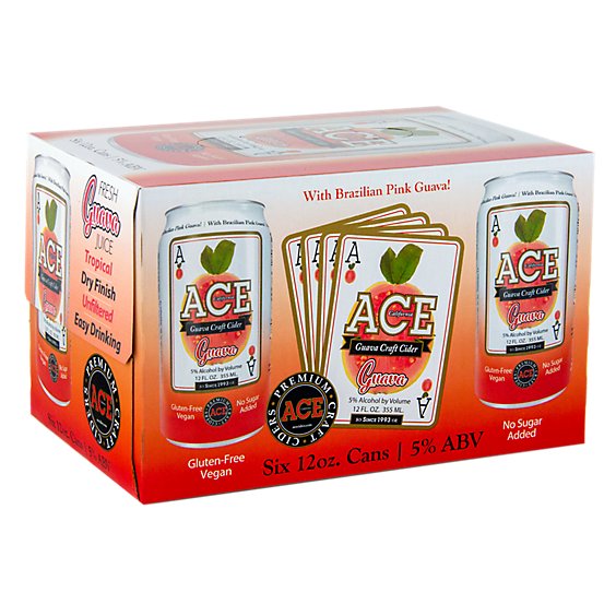 ACE Cider Premium Craft Guava Cans - 6-12 Fl. Oz.