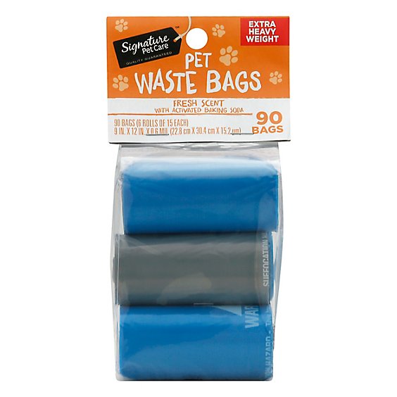 Signature Pet Care Waste Bags Fresh Scent - 90 Count