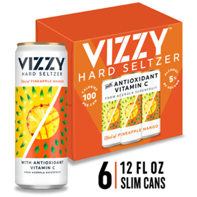 Vizzy Pineapple Mango Hard Seltzer 5% ABV Cans - 6-12 Fl. Oz. - Image 1