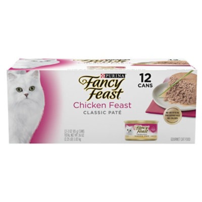 Fancy Feast Chicken Pate Wet Cat Food Pack - 12-3 Oz - Image 1