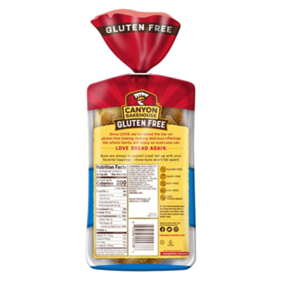 Canyon Bakehouse Gluten Free 100% Whole Grain Hamburger Buns Fresh 4 Count - 12 Oz - Image 6