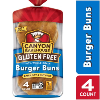Canyon Bakehouse Gluten Free 100% Whole Grain Hamburger Buns Fresh 4 Count - 12 Oz - Image 3