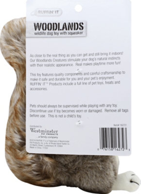 Ruffin It Woodlands Dog Toy With Squeaker Squirrel - Each - Image 3