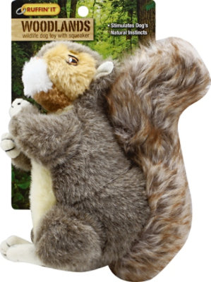 Ruffin It Woodlands Dog Toy With Squeaker Squirrel - Each - Image 2