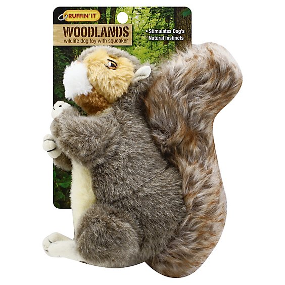 Ruffin It Woodlands Dog Toy With Squeaker Squirrel - Each