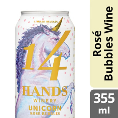 14 Hands Winery Wine Sparkling Unicorn Rose Bubbles - 375 Ml