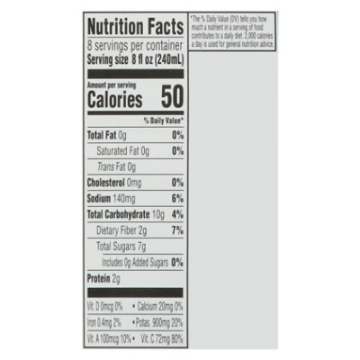 Signature SELECT Low Sodium 100% Vegetable Juice - 64 Fl. Oz. - Image 3