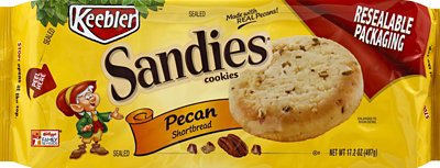 Keebler Sandies Cookies Shortbread Pecan Family Size - 17.2 Oz