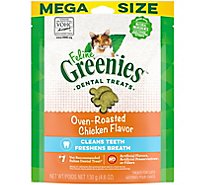 Feline Greenies Natural Dental Care Oven Roasted Chicken Flavor Adult Cat Treats - 4.6 Oz