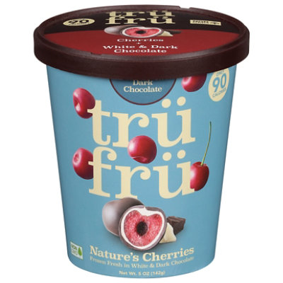 Tru Fru Cherries Frozen Fresh In White & Dark Chocolate - 5 Oz