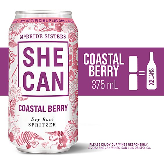 She Can Island Coastal Berry Dry Rose Spritzer - 375 Ml