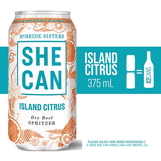 She Can Island Citrus Dry Rose Spritzer - 375 Ml