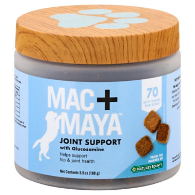 Mac+Maya Joint Support Soft Chew For Dogs With Glucosamine 70 Count - 5.9 Oz