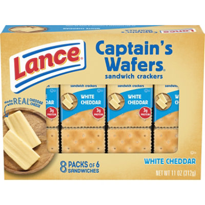 Lance Captain's Wafers White Cheddar Sandwich Crackers - 8 Ct - 1.3 Oz - Image 1